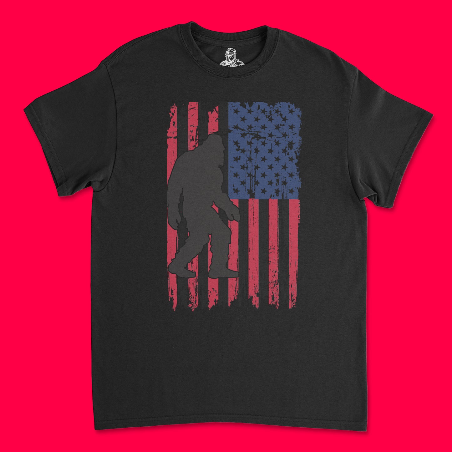 Short Sleeve T Shirt - Big Foot Rustic Flag