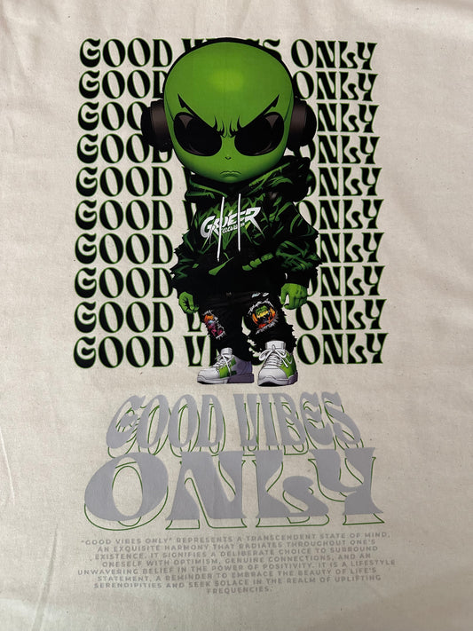 Short Sleeve T Shirt - Good Vibes Only Alien