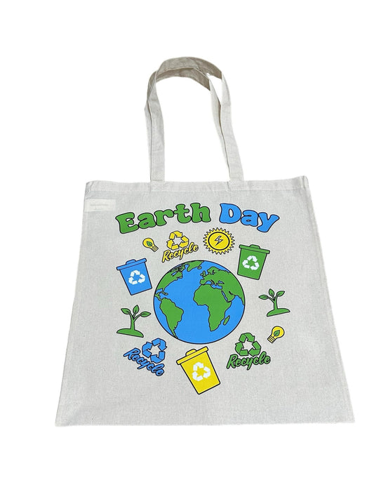 Custom Natural Canvas Shopping Bag - Earth Day