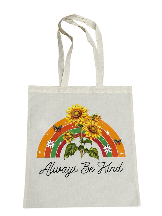 Custom Natural Canvas Shopping Bag - Always Be Kind