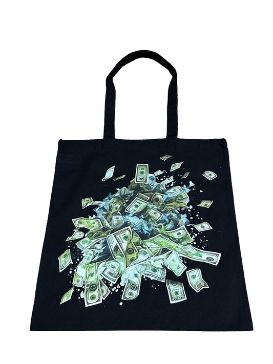 Custom Natural Canvas Shopping Bag - Money