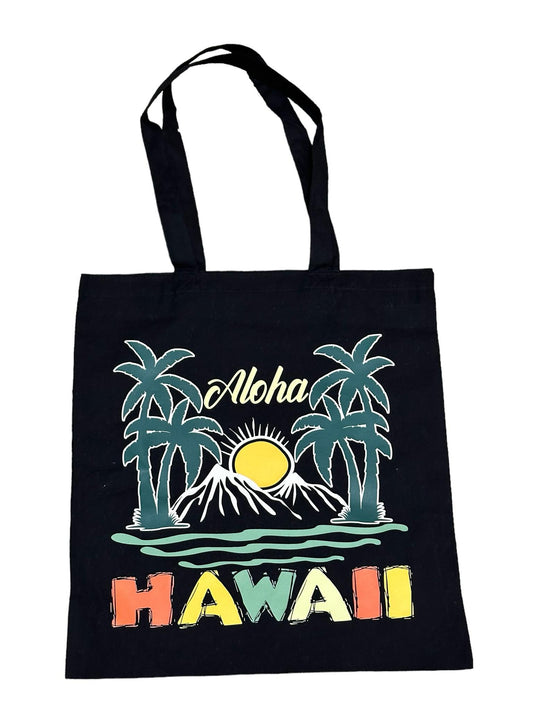 Custom Natural Canvas Shopping Bag - Aloha Hawaii Mountains