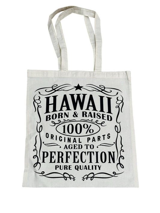 Custom Natural Canvas Shopping Bag - Hawaii Born and Raised