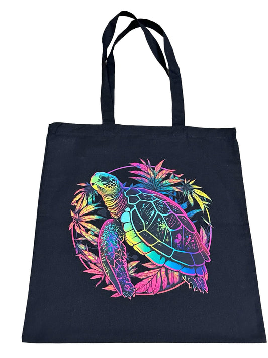 Custom Natural Canvas Shopping Bag - Sea Turtle 2