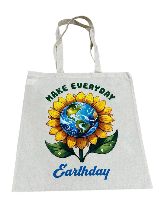 Custom Natural Canvas Shopping Bag - Make Everyday Earth Day