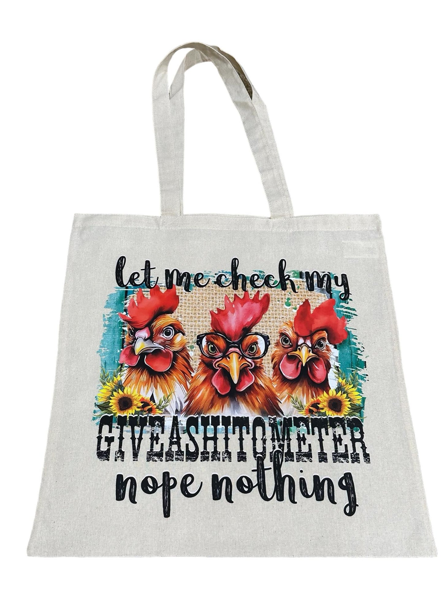 Custom Natural Canvas Shopping Bag - GiveAShitOmeter