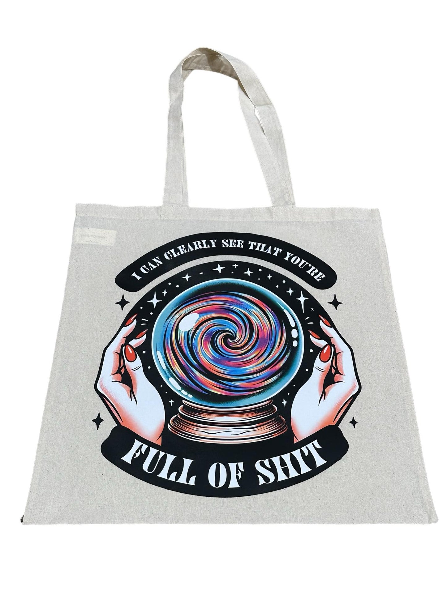 Custom Natural Canvas Shopping Bag - Full of Shit