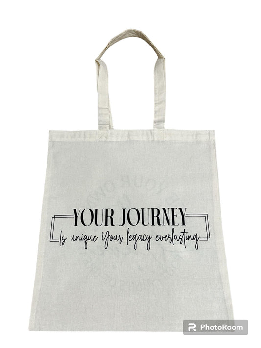 Custom Natural Canvas Shopping Bag - Your Journey