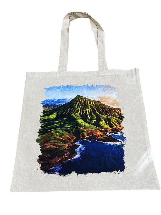 Custom Natural Canvas Shopping Bag - Island