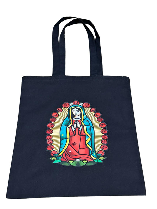 Custom Natural Canvas Shopping Bag - Virgin Mary