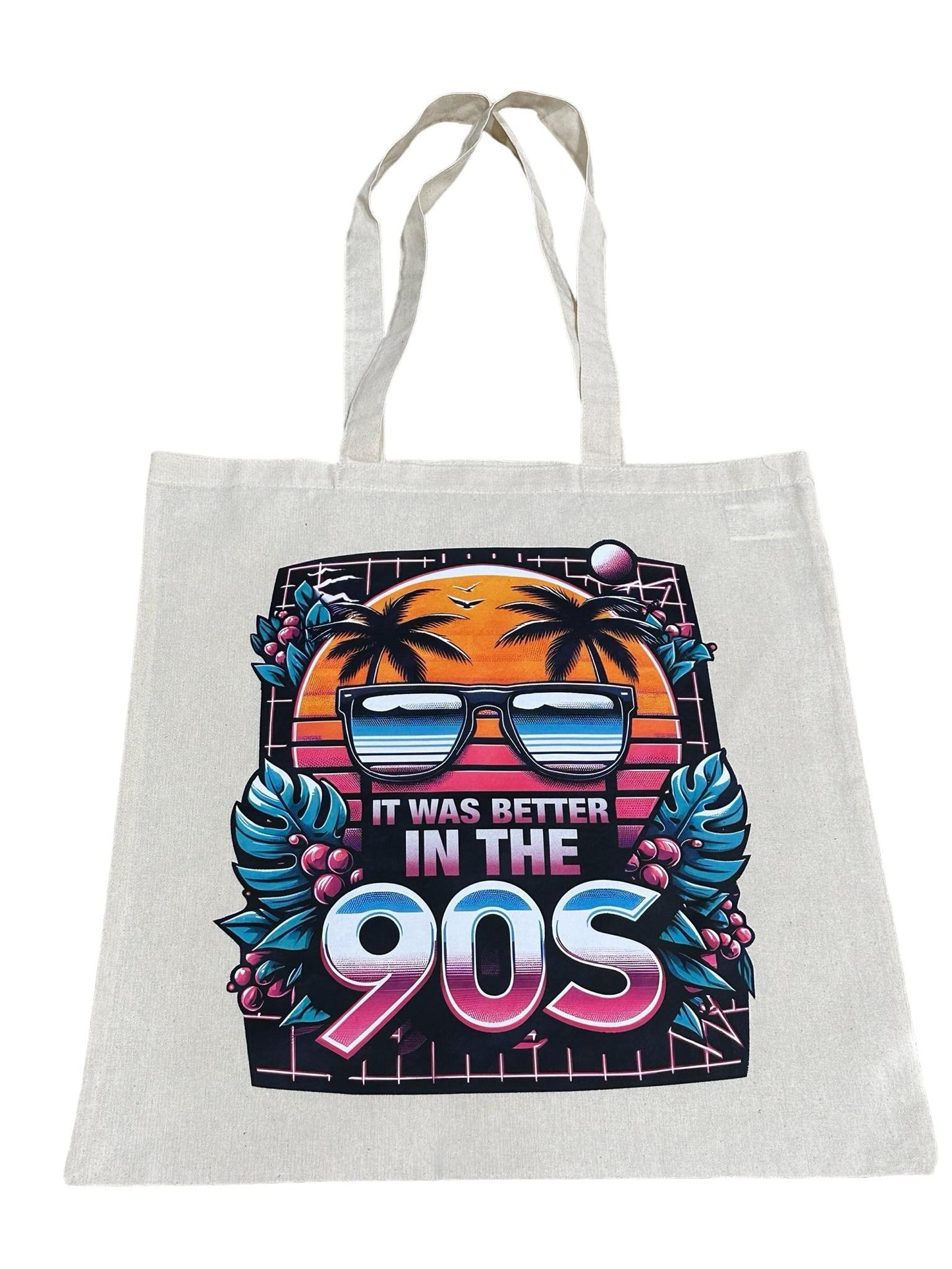 Custom Natural Canvas Shopping Bag - Better in the 90s