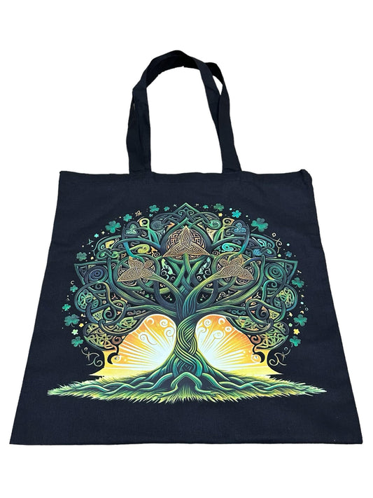 Custom Natural Canvas Shopping Bag - Odin Tree