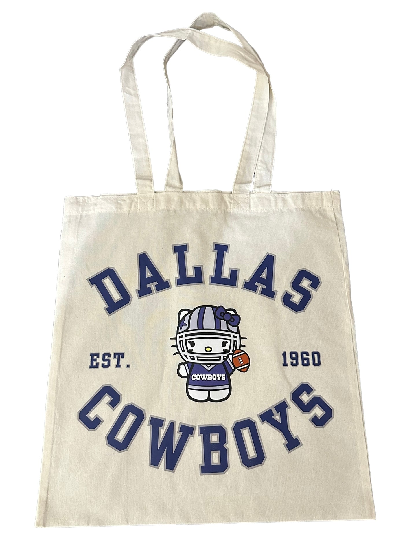 Custom Natural Canvas Shopping Bag - Dallas Cowboys