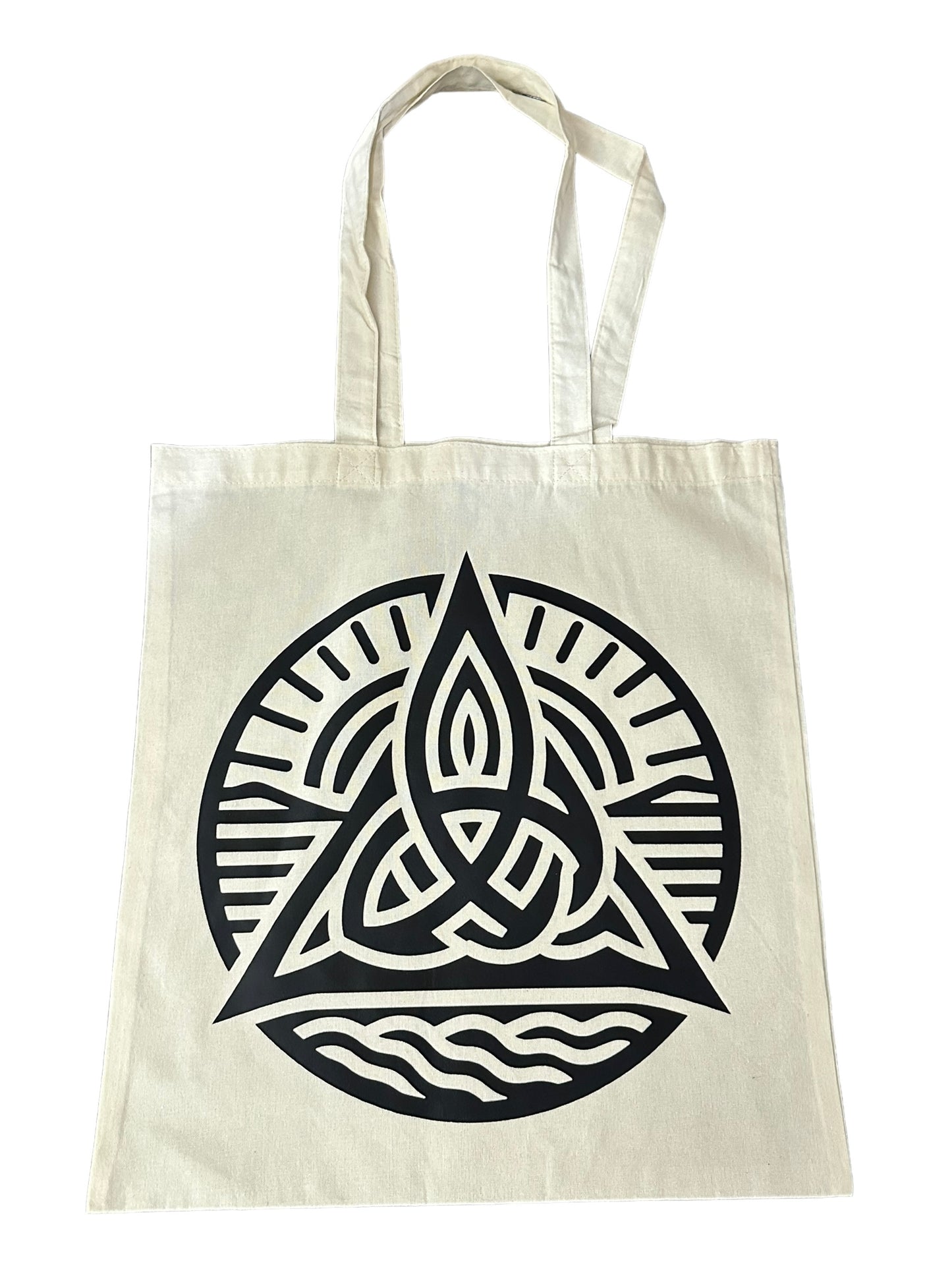 Custom Natural Canvas Shopping Bag - Keltic Triangle