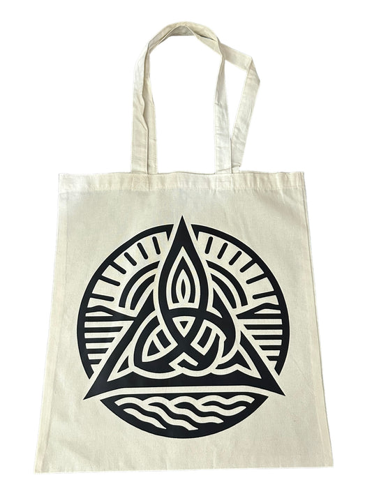 Custom Natural Canvas Shopping Bag - Keltic Triangle