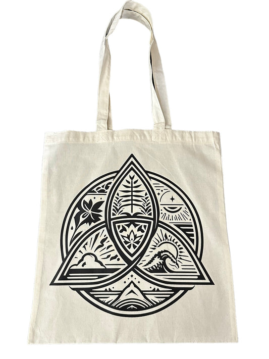 Custom Natural Canvas Shopping Bag - Keltic Trifecta