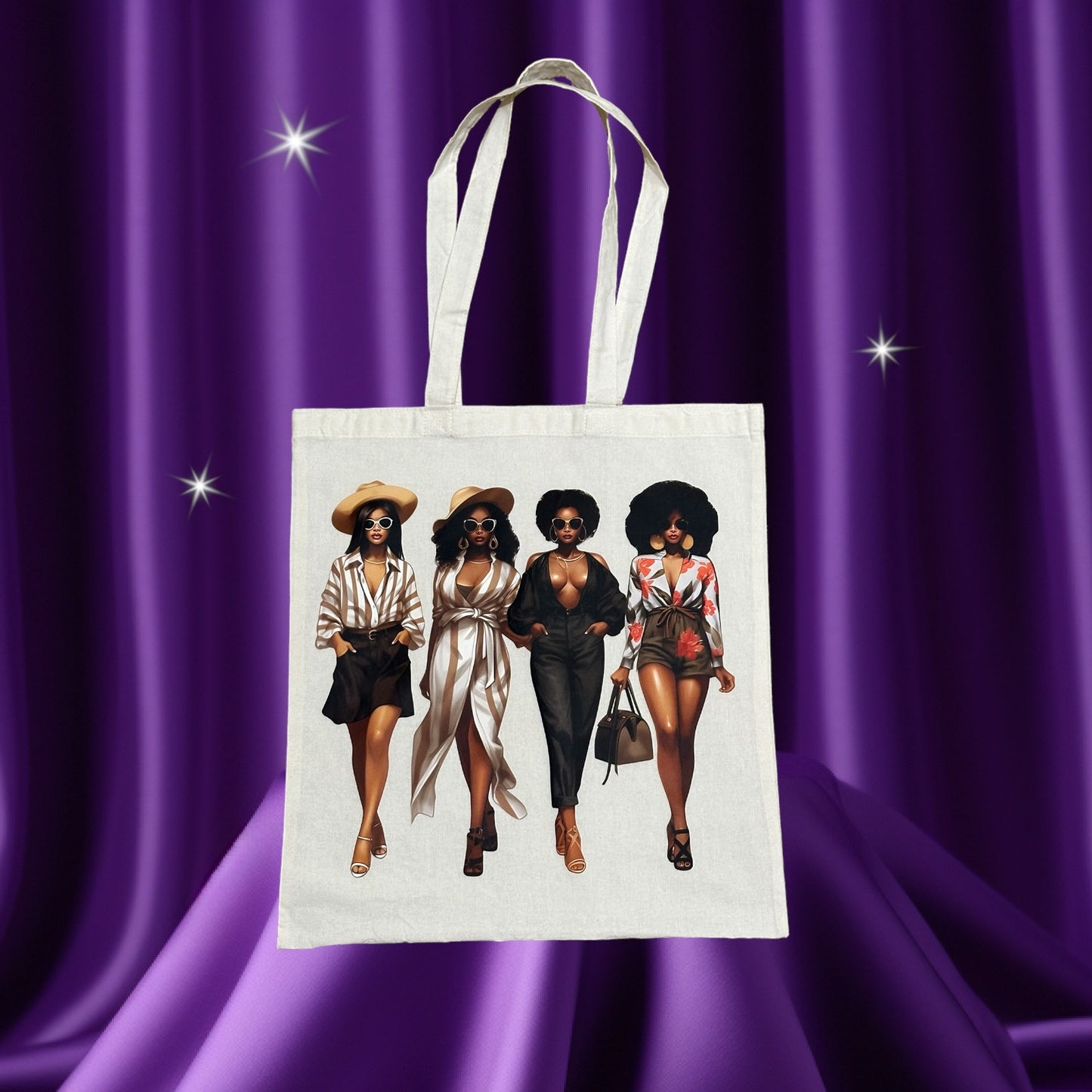 Custom Natural Canvas Shopping Bag - Sistahs Six