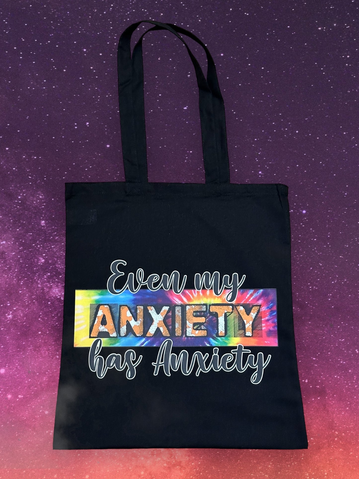 Custom Natural Canvas Shopping Bag - Even My Anxiety Has Anxiety (2)