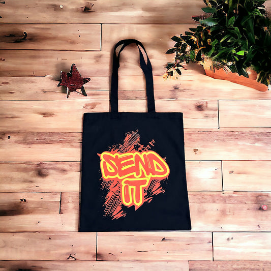 Custom Natural Canvas Shopping Bag - Send It